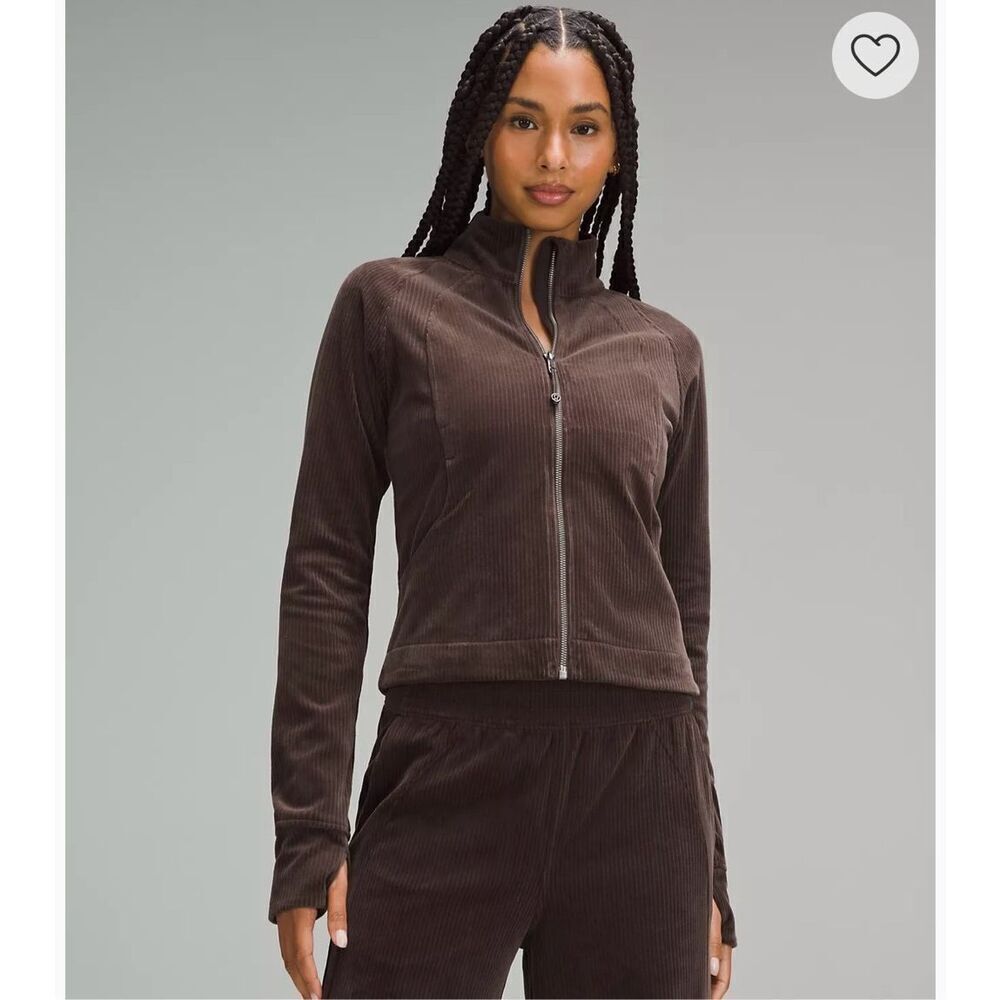 Lululemon Scuba Track Jacket Velvet Cord size 4